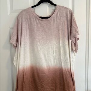 Old Navy Pink and White Ombre Short Sleeve Tee